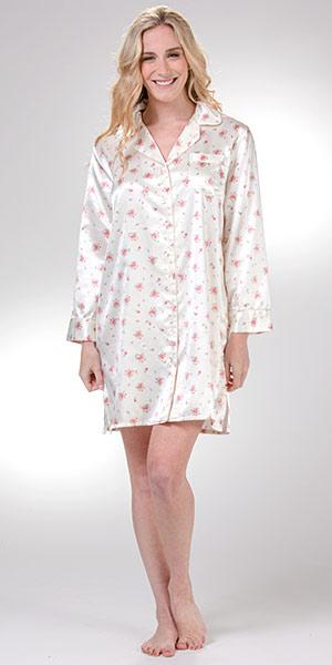 Brushed back satin nightshirt Clearance