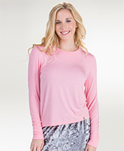 Jane and Bleecker (Med & L) Long Sleeve Rayon Top in Peony Pink