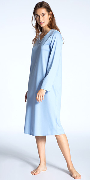long sleeve cotton knit nightgowns