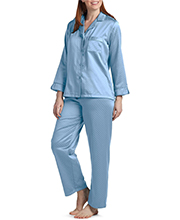 Brushed Back Satin Pajamas - Miss Elaine PJs In Varied Colors