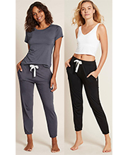 Bamboo Slim Ankle Pajama Lounge Pants with pockets  in Black or Slate