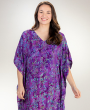 Plus Eagle Ray Traders Long Caftan Rayon Dress in Orchid 