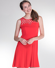 SC SALE Sleeveless Dresses - Neesha Criss Cross Rayon Blend Dress in Red