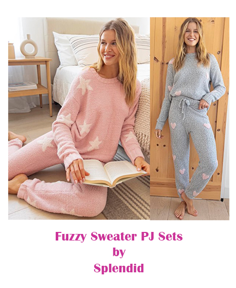 Fuzzy Sweater Women&#39;s Long Sleeve Long Pants PJ Sets - Varied Colors
