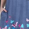 Cotton Knit Dresses - La Cera Casual A-Line Dress - Butterfly Blue Floral