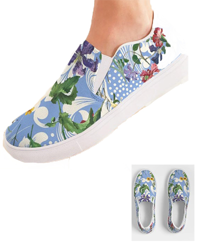 Floral Patterned Thisbe slip in canvas shoe