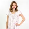 Special - Miss Elaine Smocked Silkyknit Short Nightgown - Flutter Sleeve in Antique Pink