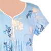 Miss Elaine 100% Cotton Knit Long Nightgown - Blue Floral 