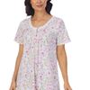 Carole Hochman Short Sleeve 100% Cotton Short Nightgown - Pink Harmony