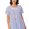 Carole Hochman Short Sleeve 100% Cotton Short Nightgown - Floral Bounty