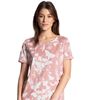 Calida Short Sleeve 100% Cotton Knit Sleep Shirt in Etched Old Rose