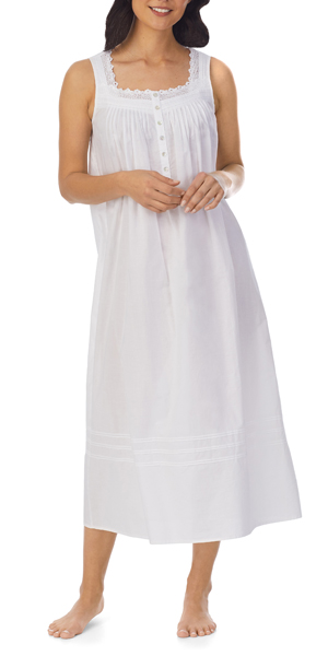Eileen West Cotton Lawn Sleeveless Night Gown in Lily White