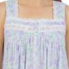 Nightgown in Spring Sky - a lilac floral print on aqua ground