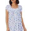 Plus Eileen West Cotton Modal Nightgown - Mid Cap Sleeve in Sapphire Corsage