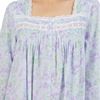 Button-Front Robe in Spring Sky - a lilac floral print on aqua ground