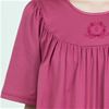 Short Sleeve Cotton Knit  Nightgown in Rose Wine