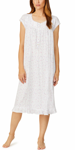 Eileen West Cap Sleeve Cotton Modal Waltz Nightgown in Cherish Ditsy