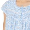 Eileen West Cotton Knit Cap Sleeve Nightgown in Blue Fleur