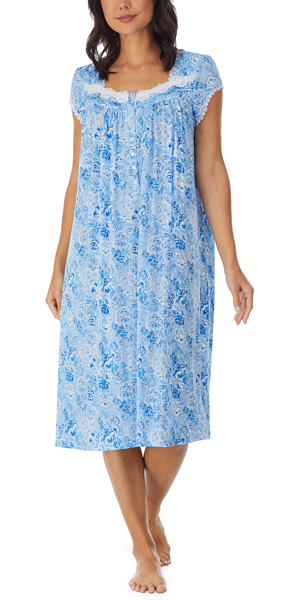 Eileen West Modal Nightgown - Mid Cap Sleeve in Blue Harmony