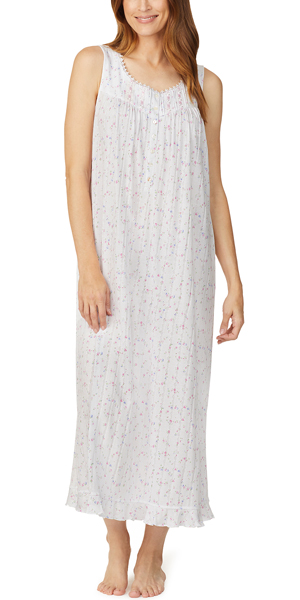 Eileen West Cotton Modal Long Sleeveless Nightgown in Cherish Ditsy