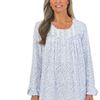 Eileen West Long Sleeve Peached Cotton Knit Ballet Nightgown in Periwinkle Corsage