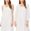 Eileen West (Size L) Two Piece Nightgown and Robe Set in 100% Cotton Ballet in Pure White
