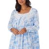 Eileen West Nightgown and Robe Set - 100% Cotton Ballet Length Peignoir in Blue Toile