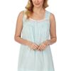 Eileen West Woven Cotton Lawn Short Gown Sleeveless in Soft Turquoise