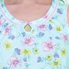 Aria Cotton-Rich Knit Nightgown in Aqua Floral Print
