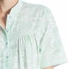 Calida Cotton Knit Button Front Short Sleeve Gown - Green Lily