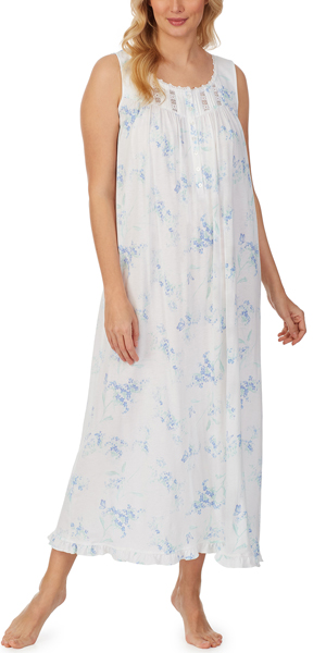 Cotton Modal Eileen West Long Sleeveless Nightgown in Butterfly Dreams