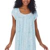 Eileen West Tencel Modal Knit Nightgown - Mid-length Cap Sleeve in Aqua Paradise