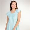 Miss Elaine Drop Needle Knit Flutter Sleeve in Turquoise