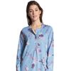 Calida Long Sleeve Cotton Cosy Nights Knit Nightgown in Light Blue Charms