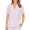 Carole Hochman Cotton Knit Pajamas - Short Sleeve Cropped PJs in Pink Paisley