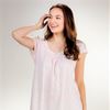 LAST ONES SPECIAL - Miss Elaine (Size M) Silkyknit Flutter Sleeve Short Nightgown in Pink Sweetness