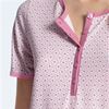 Calida 100% Cotton Knit Short Sleeve Five Button Sleepshirt in Pink Daisy Deco
