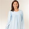 Calida Nightgowns - Cotton Knit Calida Long Sleeve Nightgown - Blue