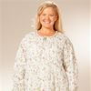 Plus Size (1X-4X) La Cera Cotton Robe/Button-Front Nightgown - Rose Vines