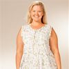 Y     Plus Size La Cera Sleepwear (Sizes 1X) - Sleeveless Cotton Nightgown  - Blooming Vines
