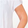 Soft & Easy Cotton Gown - La Cera Lace-Trim White Short Sleeve Gown