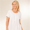 La Cera (1X) Plus Size Nightgown - White Cotton Short Sleeve in Pearl Innocence