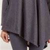 Tunic Tops for Women - Long Sleeve Crocheted Neckline Knit Top - Slate