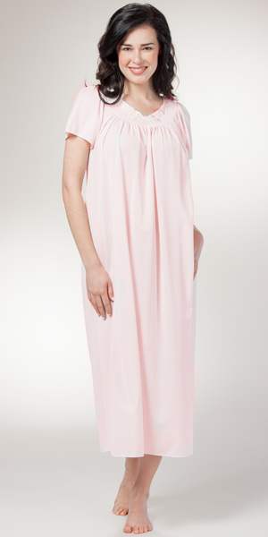 Miss Elaine (Size Med.) Classics Flutter Sleeve Nylon Ballet Nightgown - Soft Pink
