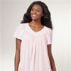 Short Nightgown - Miss Elaine Classics Nylon Gown - Soft Pink