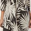 La Cera Pleated 3/4 Sleeve Poly Blend Tunic Top - Palm Shade