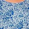 Plus La Cera "Easy Fit" Knit A-Line Dress - Blue Floral on White