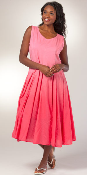 Adjustable Cotton Dress (Size S/M) 2 Way Sleeveless Bubble Dress - Bubblegum