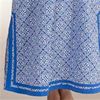 Woven Cotton Caftan - 3/4 Sleeve La Cera Lounger - Mandolin Blue