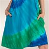 Cotton Knit Dresses - La Cera Casual A-Line Dress - Dynamite Blue